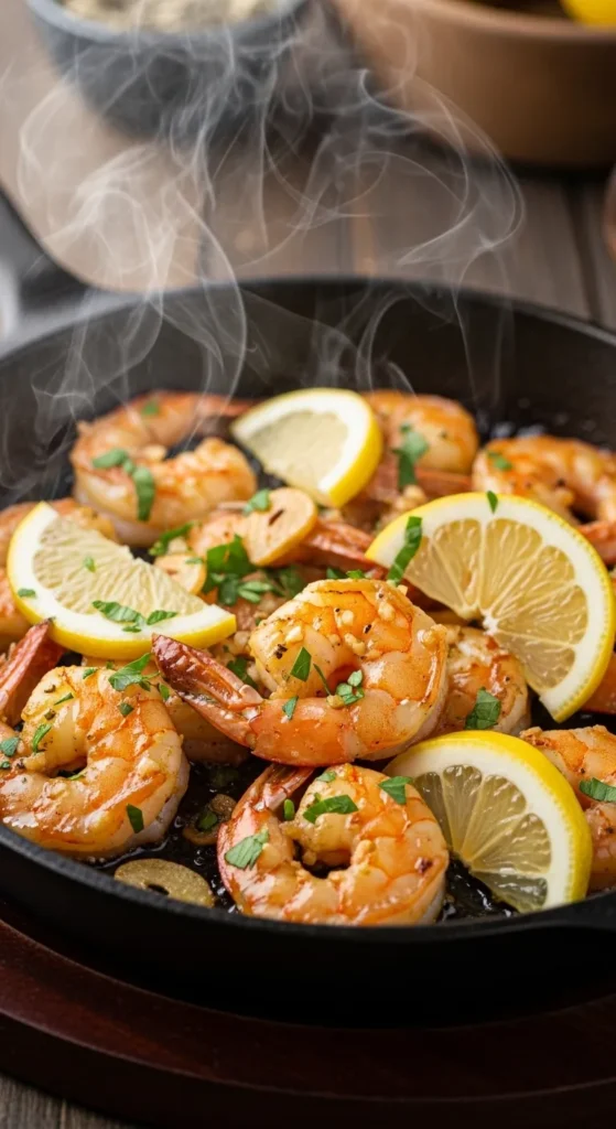 Garlic Lemon Shrimp Skillet