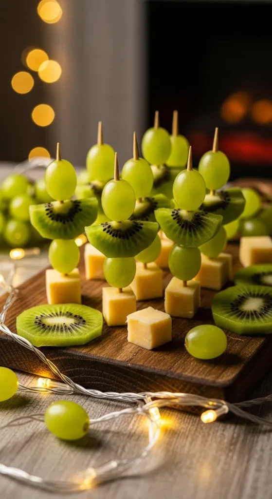 Green Cheese & Fruit Skewers