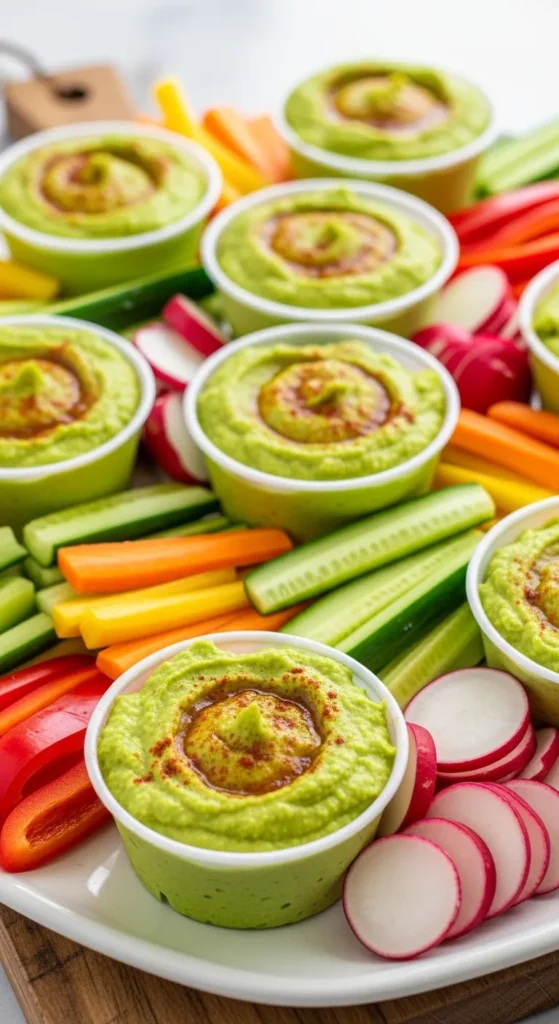 Green Pea Hummus Cups