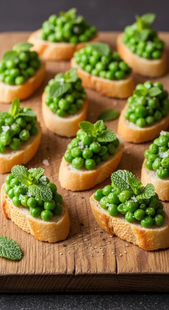 Green Pea and Mint Crostini