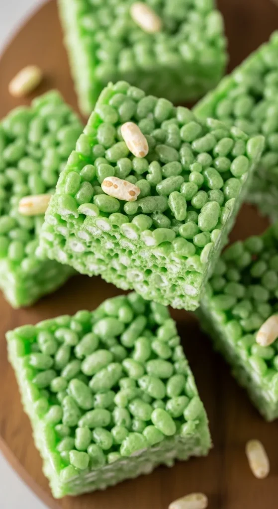 Green Rice Marshmallow Squares