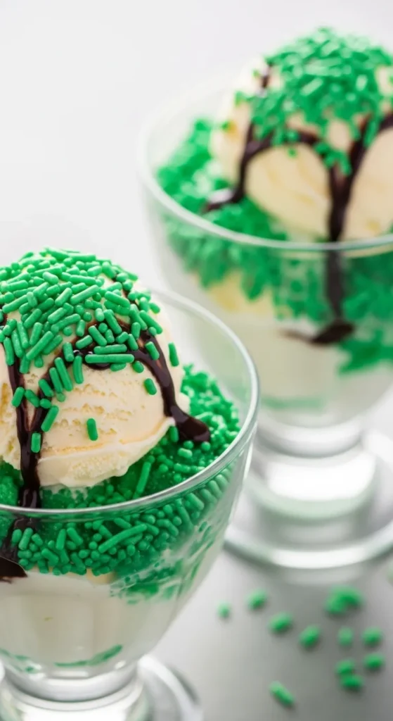 Green Sprinkle Sundae Cups