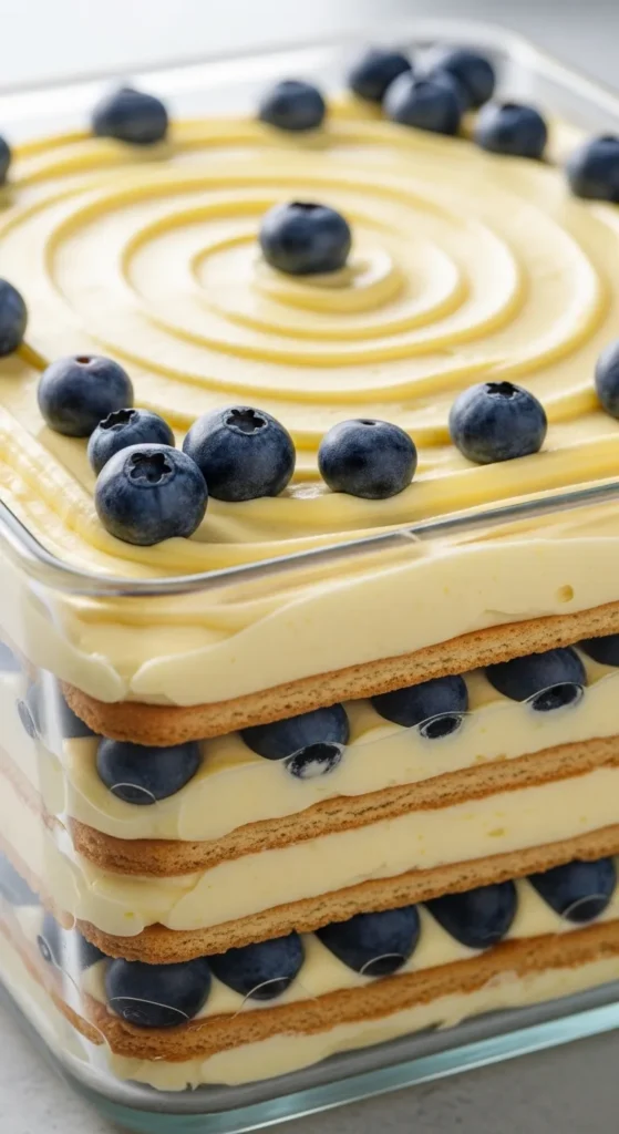 Lemon Blueberry Icebox Cake