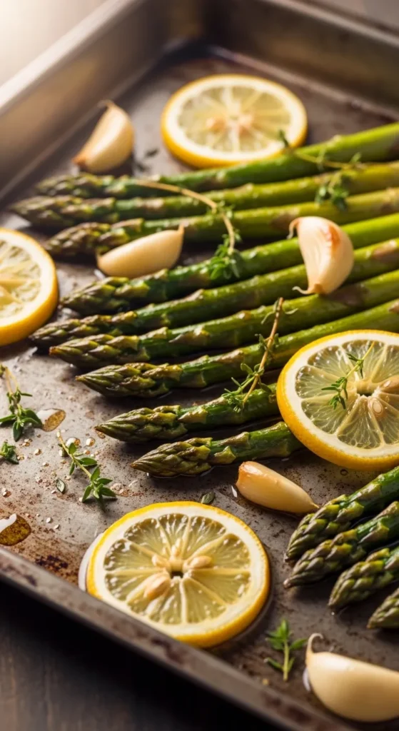 Lemon Garlic Roasted Asparagus