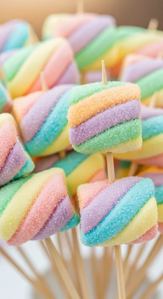 Lucky Rainbow Marshmallow Skewers
