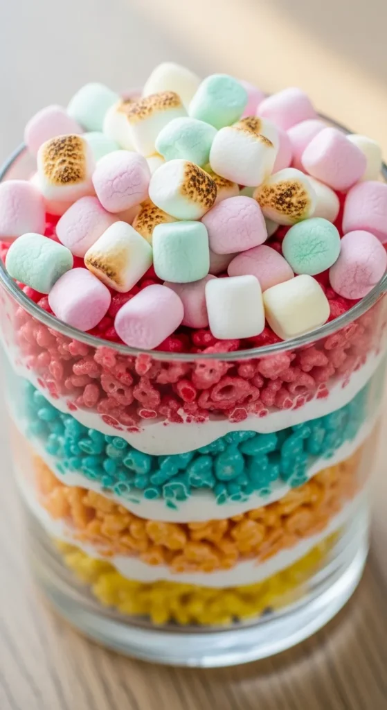 Marshmallow Rainbow Rice Cups