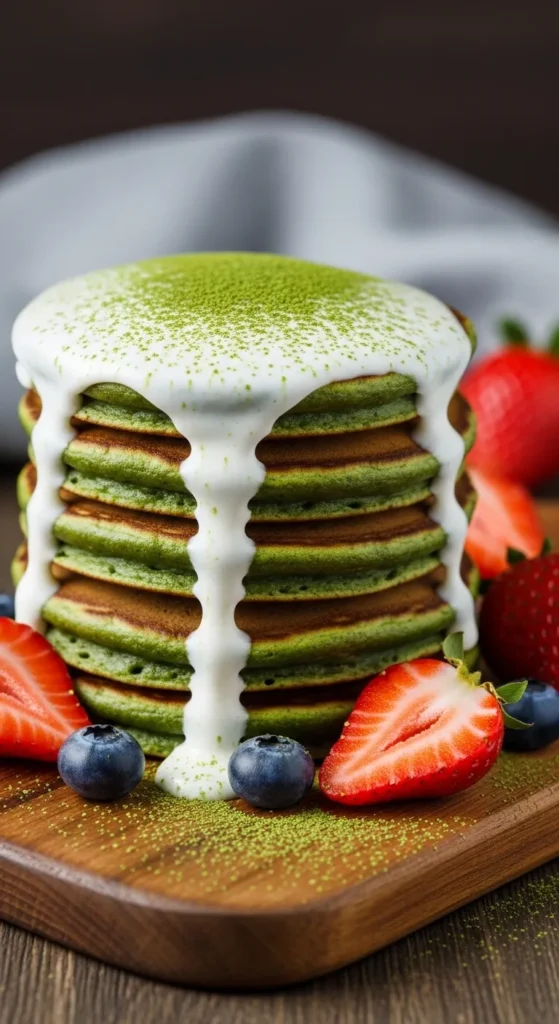 Matcha Pancake Stacks