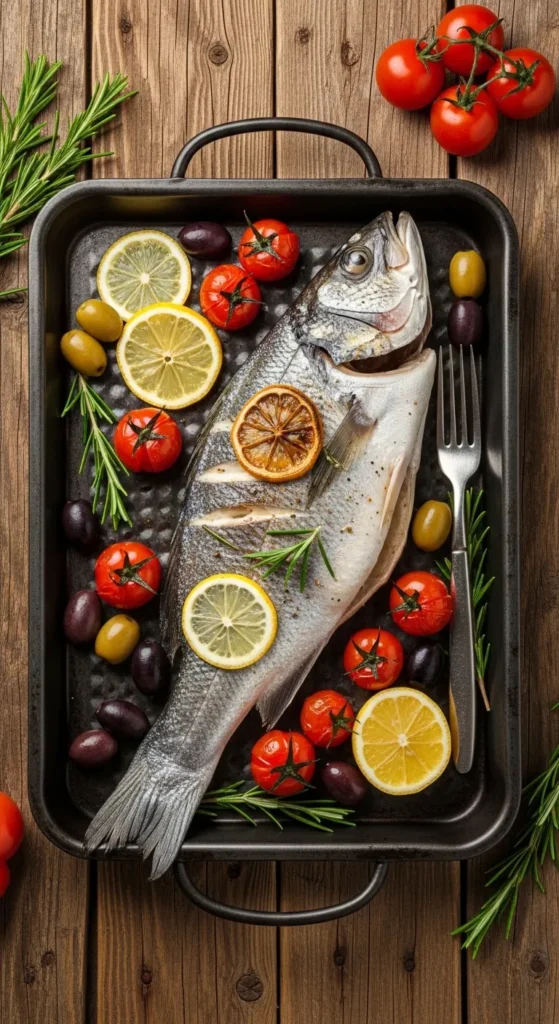 Mediterranean Baked Sea Bass