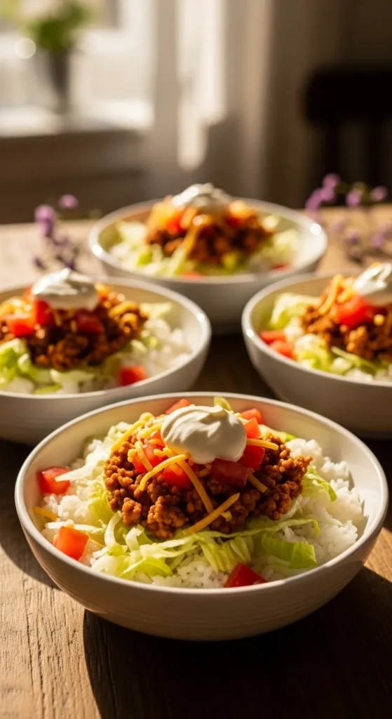 Mild Taco Rice Bowls