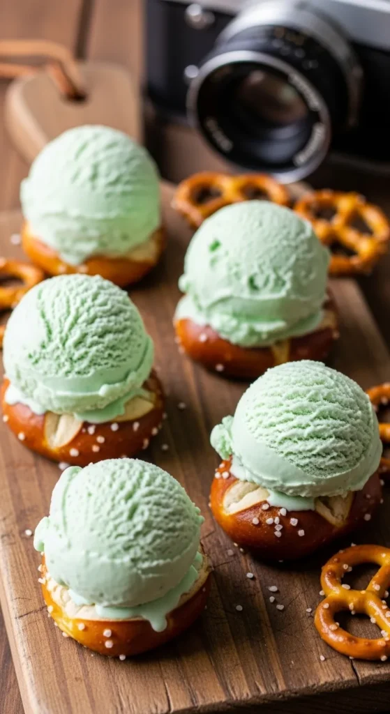 Mint Ice Cream Pretzel Bites