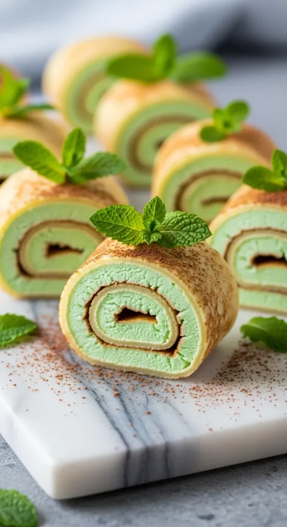 Mint Ice Cream Roll-Ups