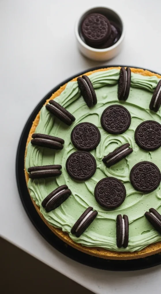 Mint Oreo Swirl Cheesecake