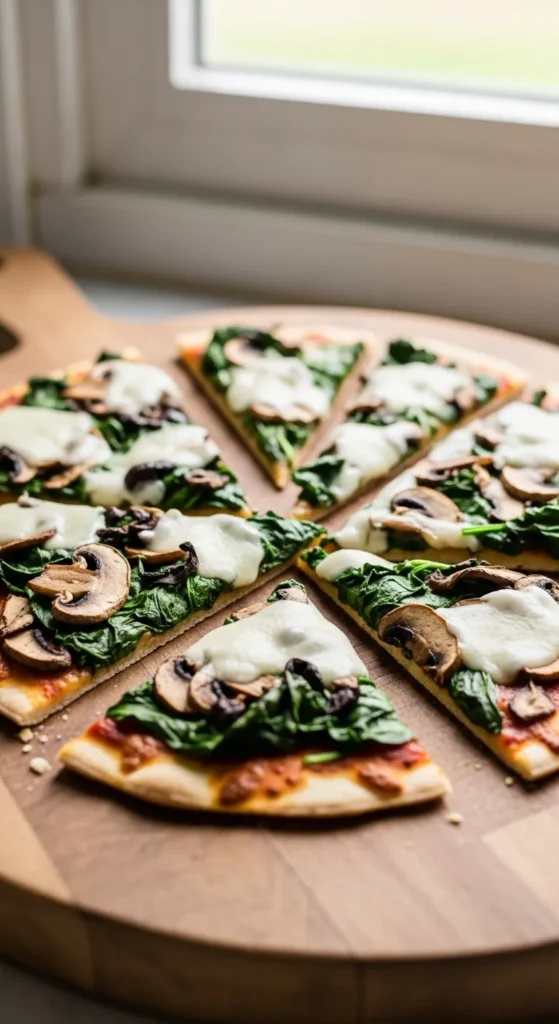 Mushroom and Spinach Flatbread