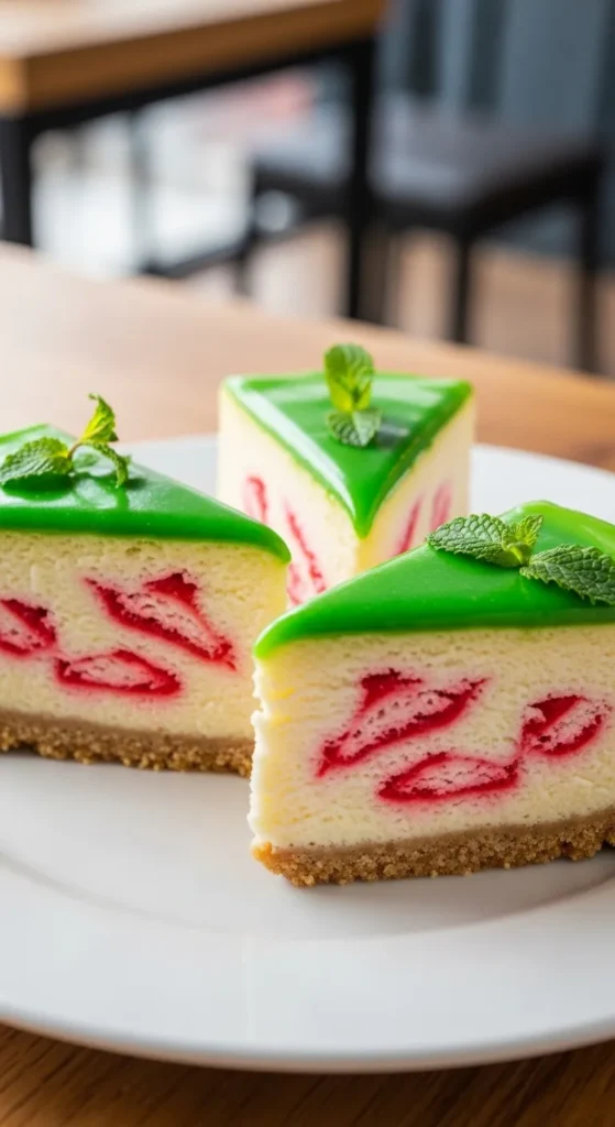 Peppermint Swirl Cheesecakes