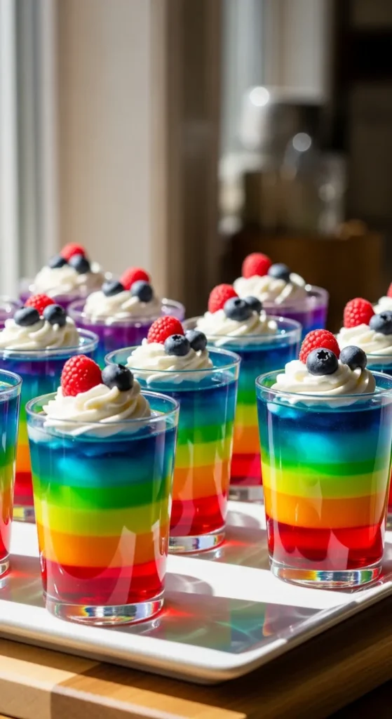 Rainbow Jelly Cups