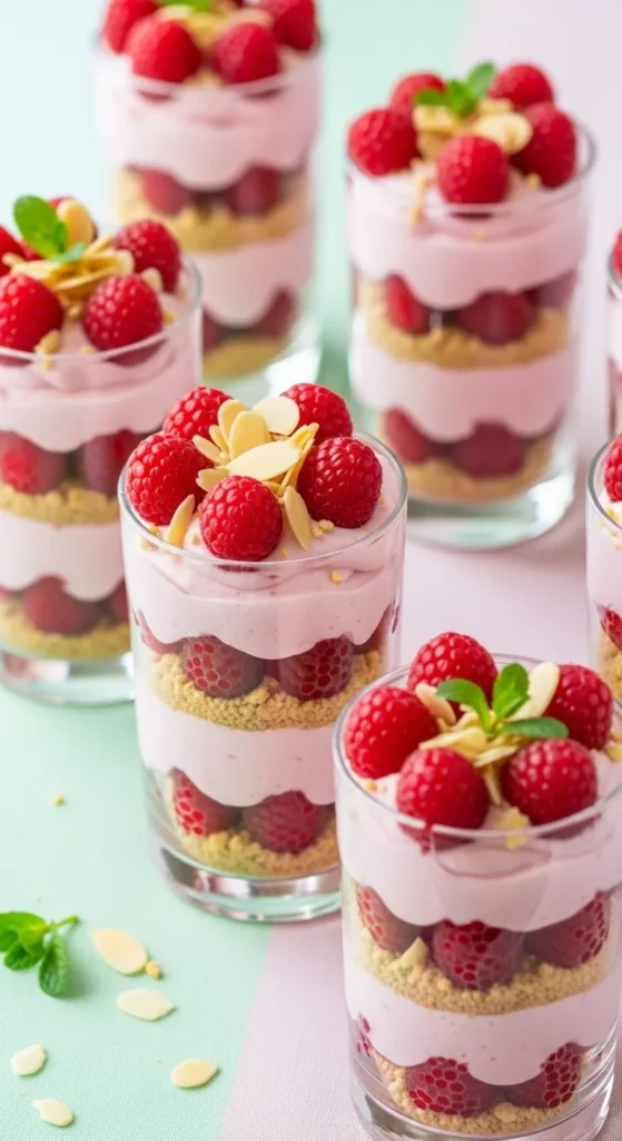 Raspberry Almond Parfaits