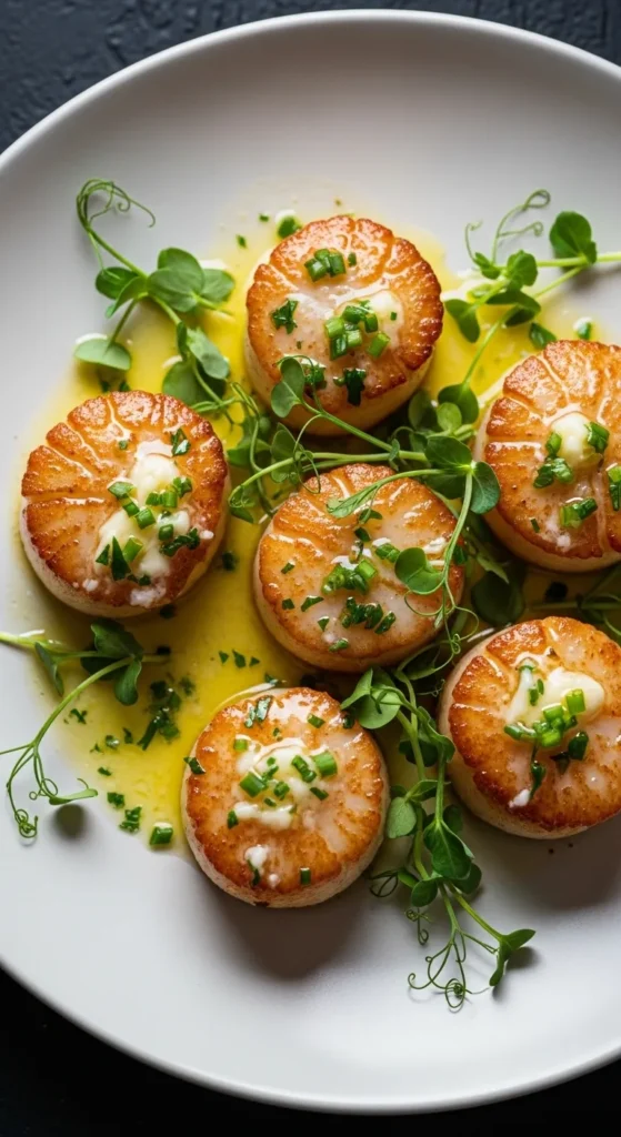 Seared Scallops with Herb Butter