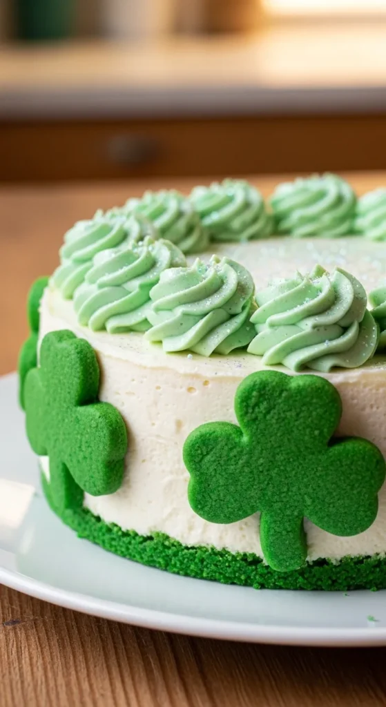 Shamrock Cookie Crust Cheesecake