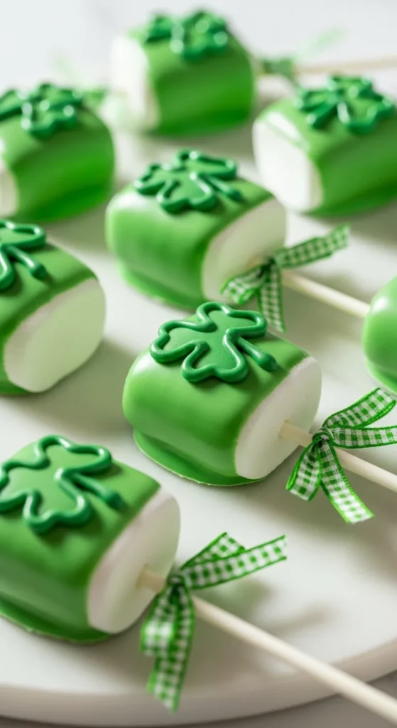 Shamrock Marshmallow Pops