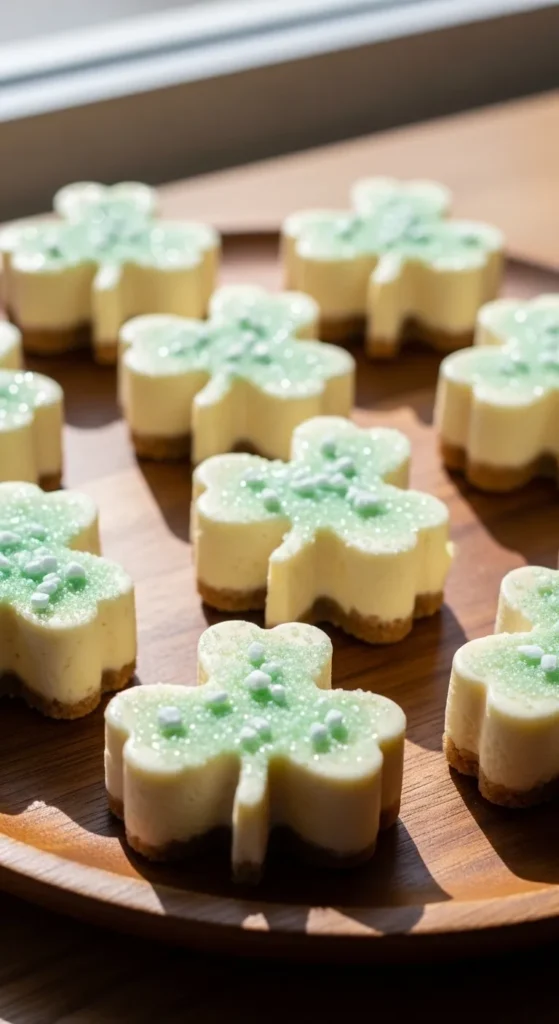 Shamrock Sugar Cheesecakes