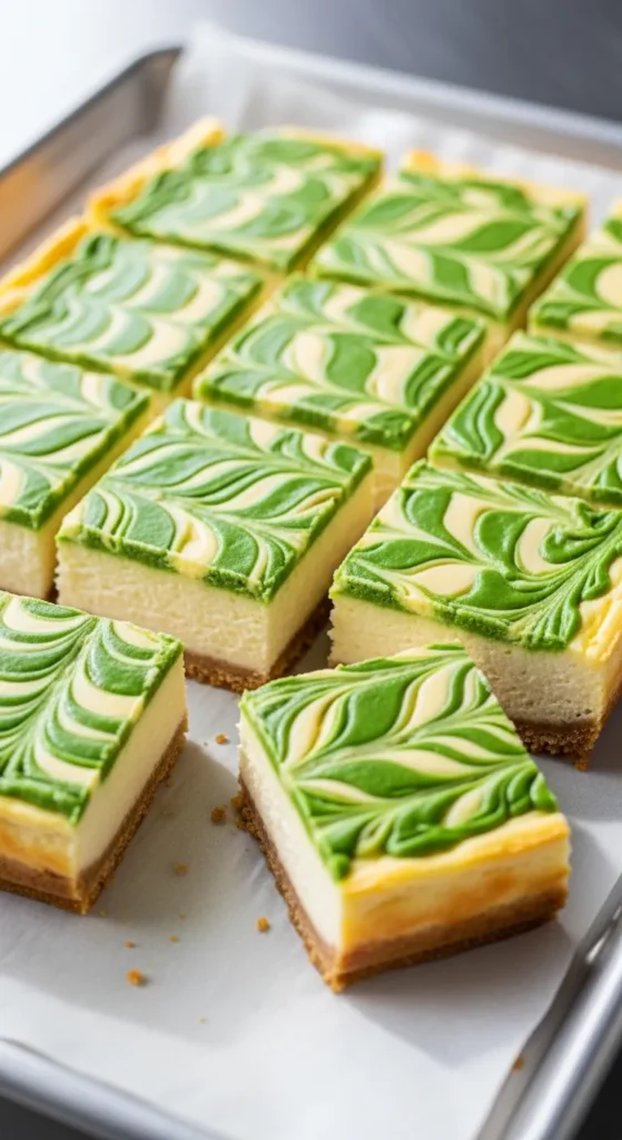 Shamrock Swirl Cheesecake Bars