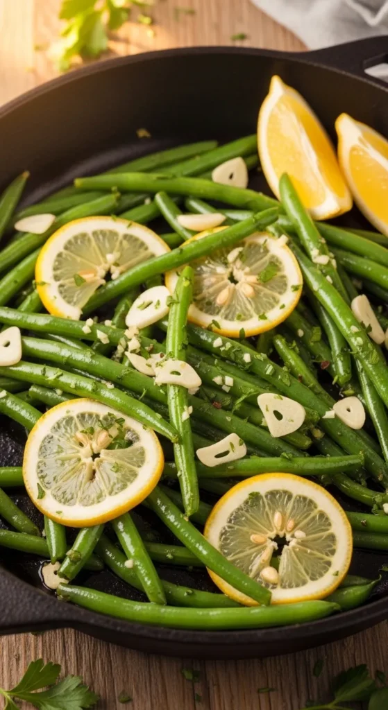 Skillet Garlic Lemon Green Beans