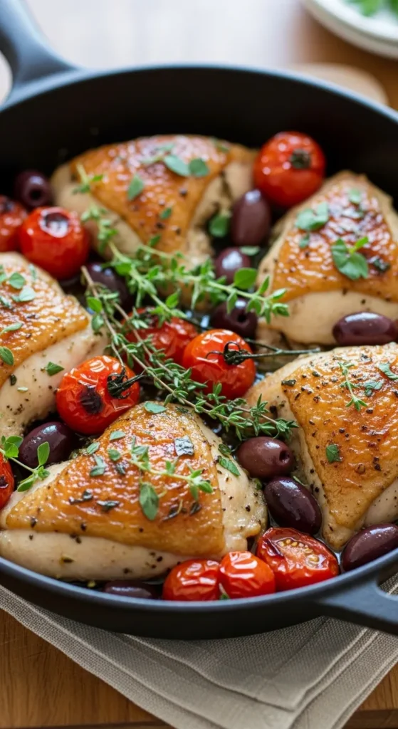Skillet Greek Chicken with Olives