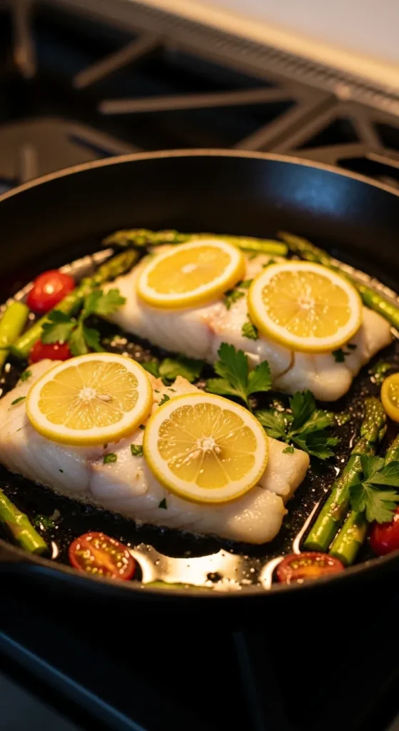 Skillet Lemon Herb Cod