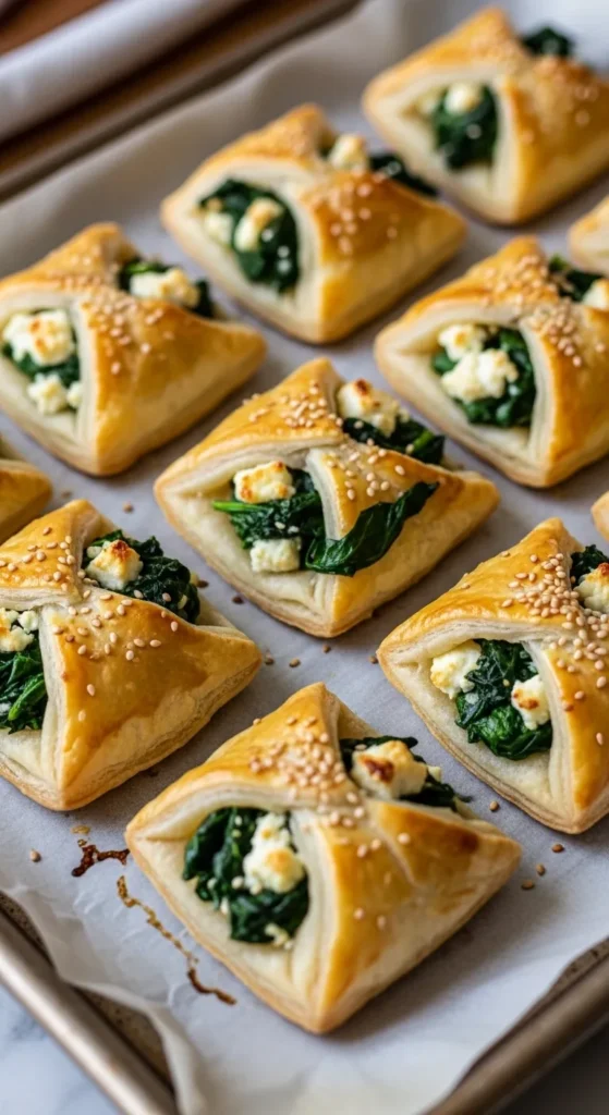 Spinach and Feta Puff Pastry Bites