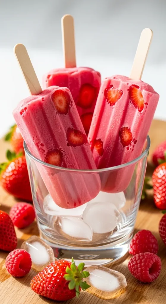 Strawberry Popsicles