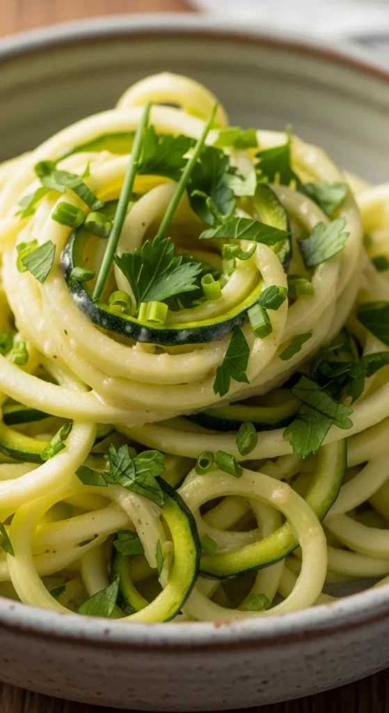 Zucchini Noodles with Light Alfredo-Style Sauce
