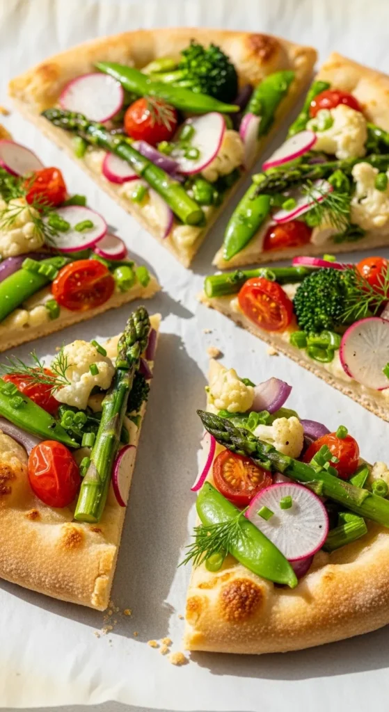 Baked Spring Veggie Flatbread