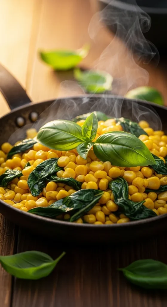 Basil Corn Stir Fry