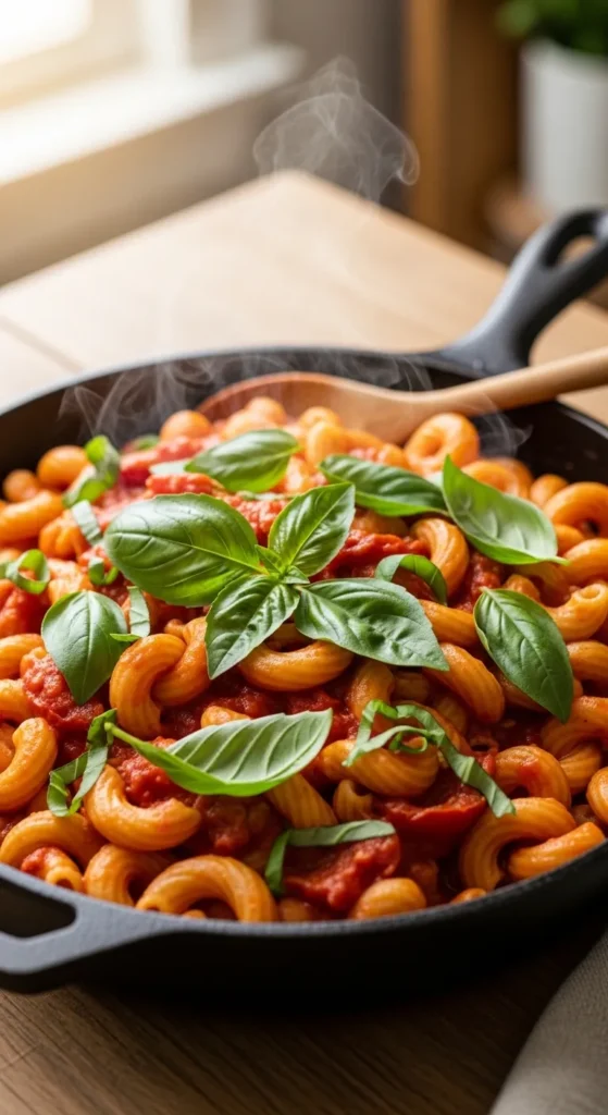 Basil Tomato Skillet Pasta