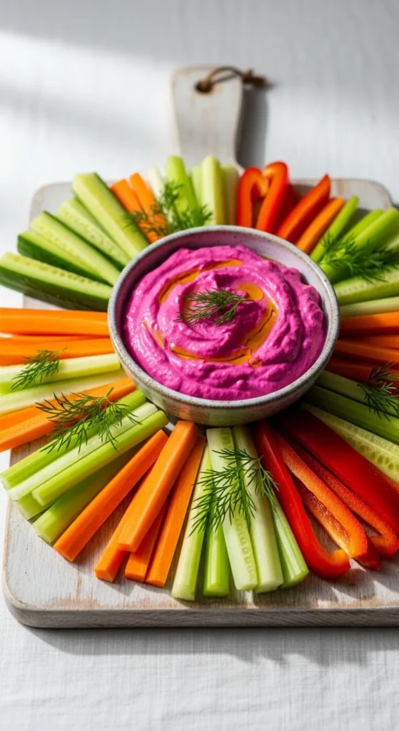 Beetroot Yogurt Dip Plate
