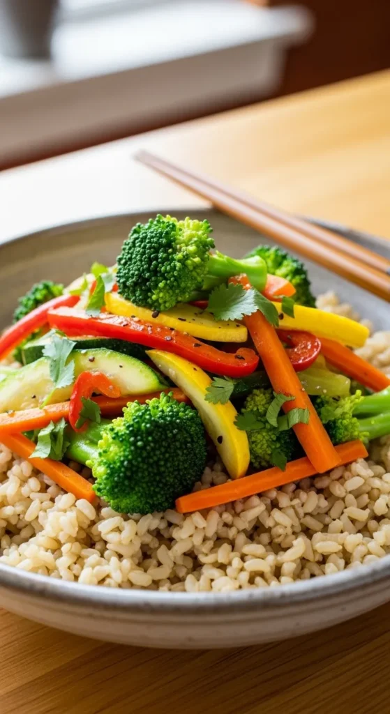Brown Rice Vegetable Stir Plate