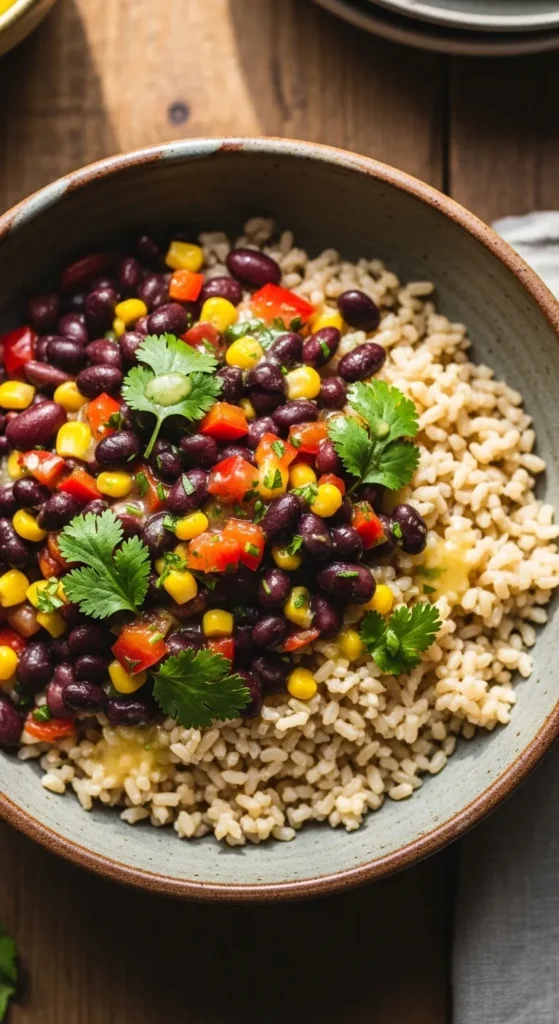 Brown Rice and Bean Iftar Bowl