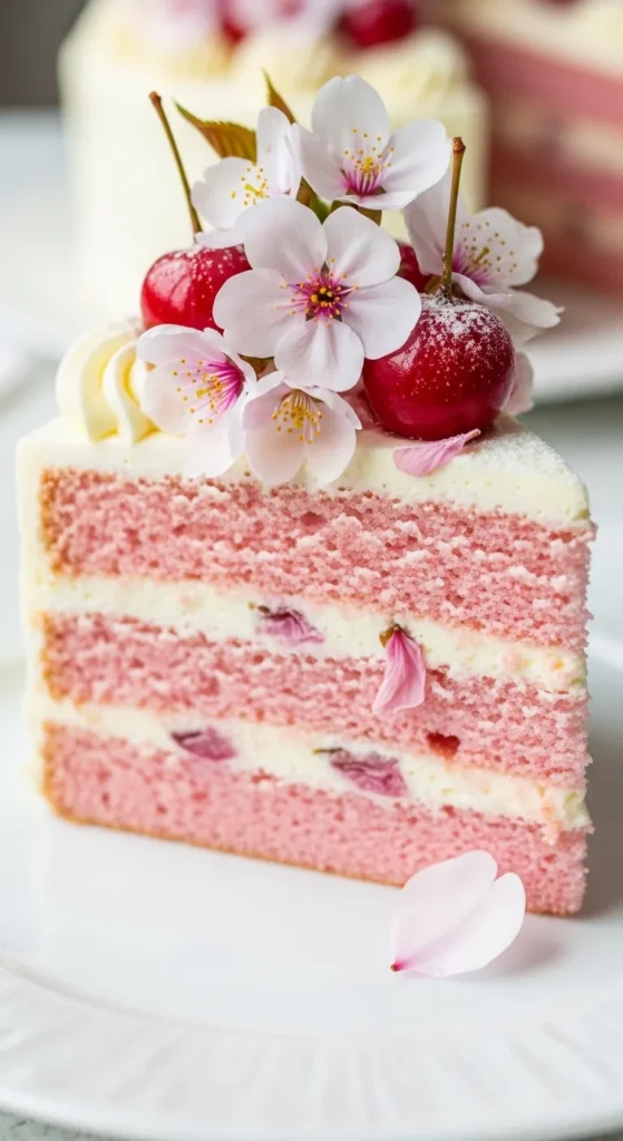 Cherry Blossom Vanilla Cake