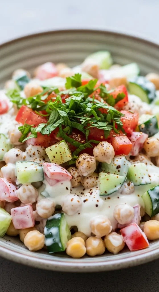 Chickpea and Cucumber Yogurt Chaat