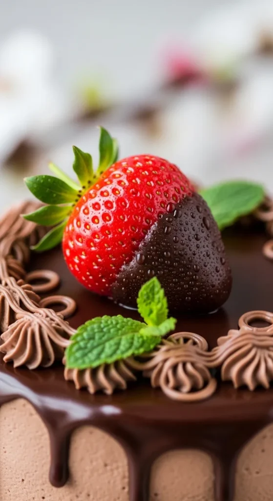 Chocolate Strawberry Spring Cake