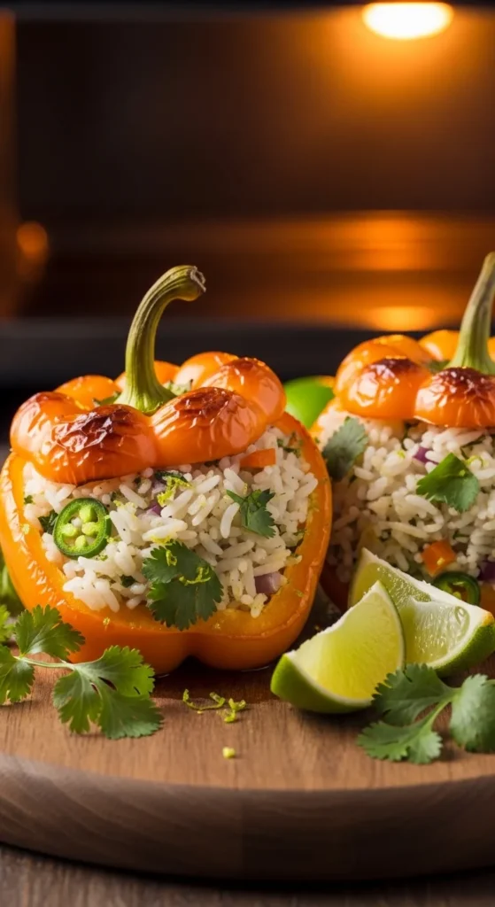Cilantro Lime Rice Stuffed Peppers
