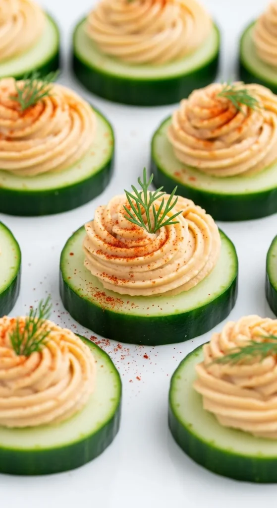 Cucumber Hummus Rounds