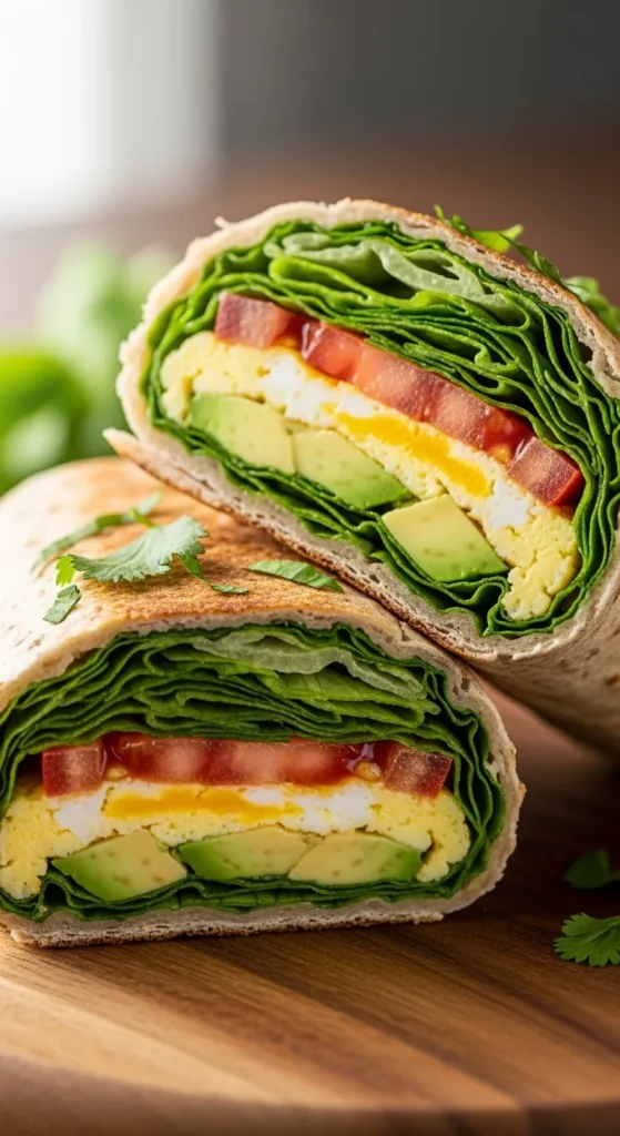 Egg and Avocado Whole Wheat Wrap