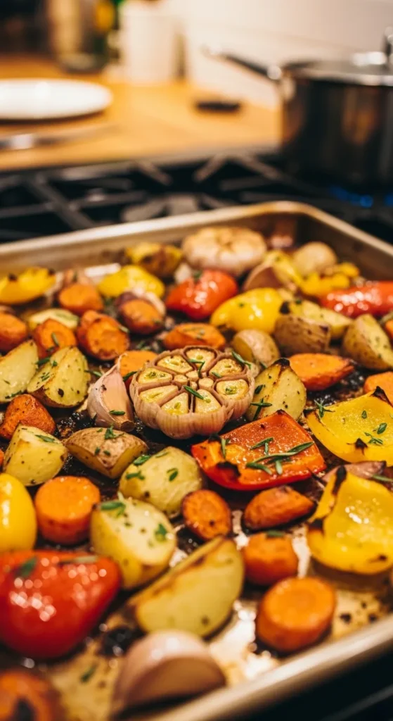 Garlic-Infused Roasted Spring Vegetables