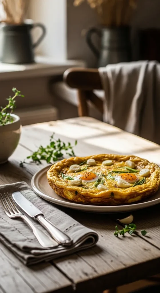 Garlic-Infused Spring Onion Frittata