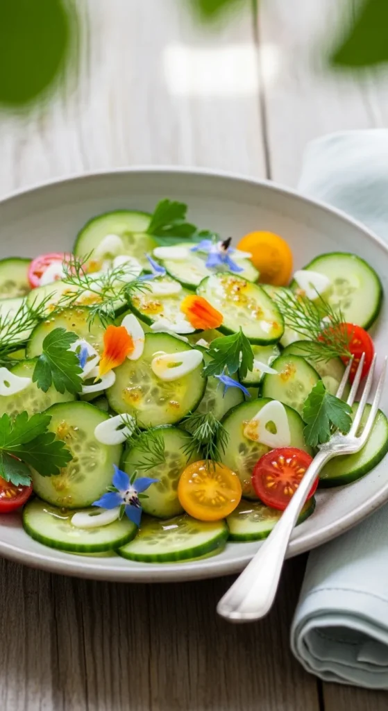 Garlic Spring Cucumber Salad