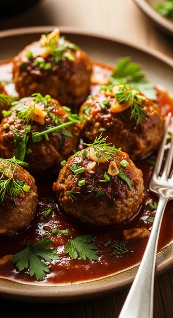 Garlic-Spring Herb Meatballs
