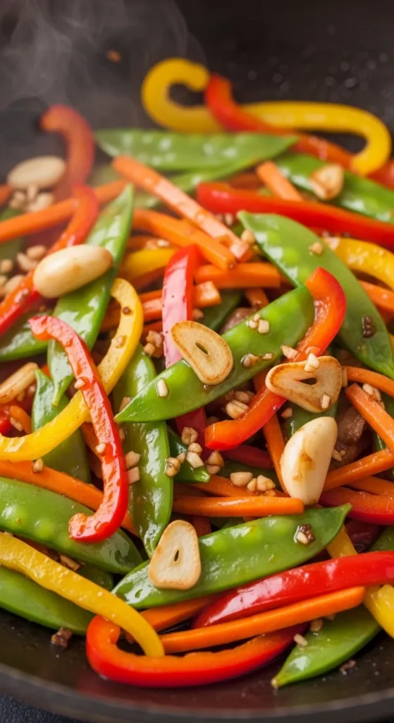 Garlic-Spring Vegetable Stir-Fry