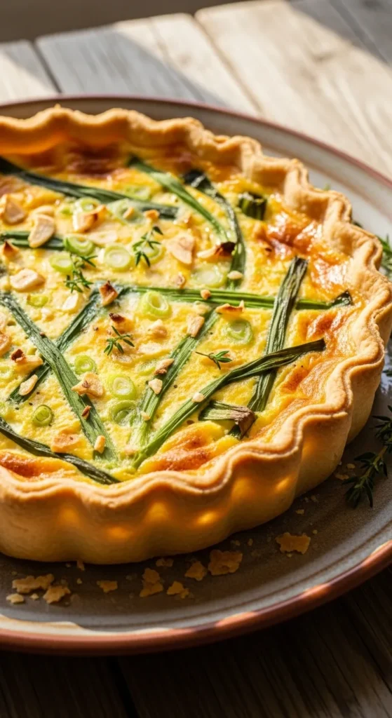 Garlic and Spring Onion Quiche