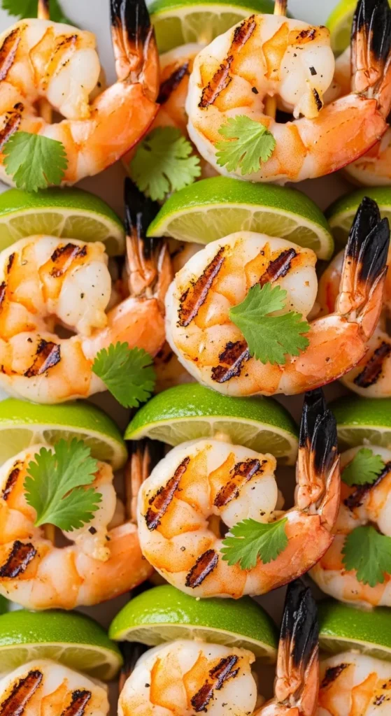 Grilled Shrimp Skewers with Lime